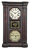 Seth Thomas Clock Co., Thomaston, Conn., "Parlor Calendar No. 2" double dial calendar shelf clock with a weight driven, 8 day, time and strike movement and a Mix Brothers perpetual calendar mechanism in a rosewood veneered case.