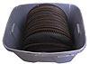 Lot of 125 music discs, American, 15 1/2 inch Regina, also fit compatible 15.5 Polyphon music box.