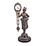 Germany, Junghans, maid figure, swinging arm novelty clock, spelter figured on a turned hard wood base, as-found