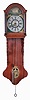 Dutch Friesland hooded staartklok or "tail" clock, weight driven, with animation in the arch, a windmill to the right and a fisherman to the left, driven off a pulley on the front of the escape wheel arbor.