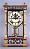 Ansonia Clock Co., New York, rare "Emperor" model shelf clock, 4-glass crystal regulator, with cloisonne enamel inlay on all 4 sides, top and bottom, and faux compensating pendulum