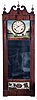 Joseph Ives, New York, 8 day, time and strike, weight brass and iron plate movement mirror wall clock.
