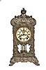 Ansonia Clock Co., New York, "Floral", 8 day, time and strike, spring brass movement crystal regulator mantel clock.