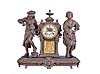 Ansonia Clock Co., New York, "Minuet", 8 day, time and strike, spring brass movement figural mantel clock.