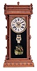 Wm. L. Gilbert Clock Co., Winsted, Conn., "Elberon", 8 day, time and strike, spring brass movement digital dial calendar clock.