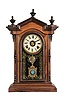 Welch, Spring & Co., Bristol, Conn., "Lucca V.P.", 8 day, time, strike and alarm brass spring movement shelf clock.