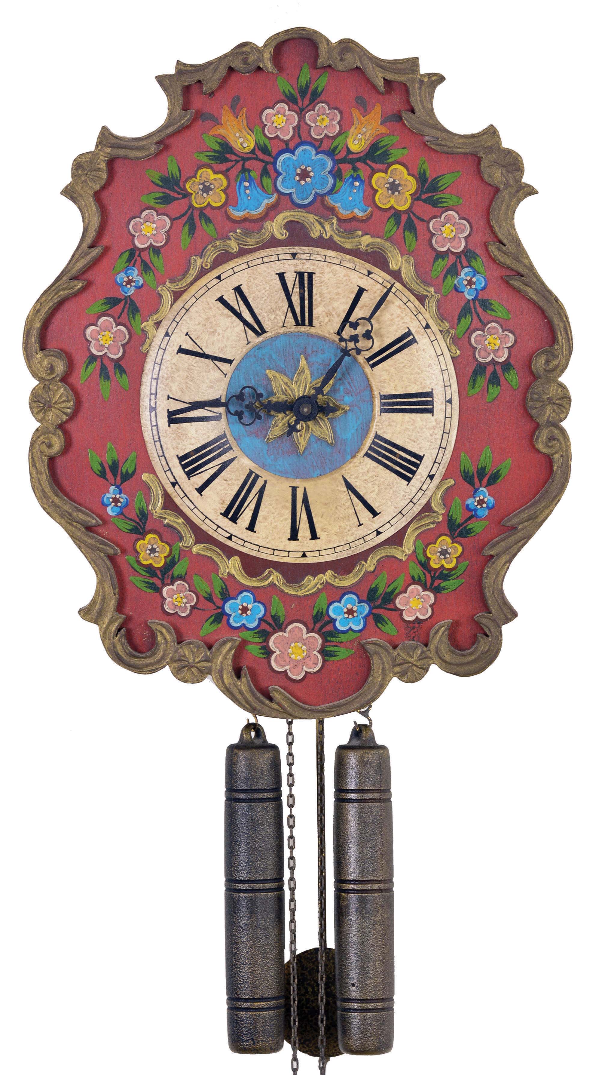 Clocks- 5 (Five) wall hanging: (1) Vienna regulator, 3 weight; (2) Gustav Becker Vienna regulator, time and strike; (3) Reproduction R/A; (4) Reproduction Wag-on-Wall; (5) Seth Thomas "Office No. 2" short drop 8-day timepiece, c1875 — Antique Clocks Price Guide