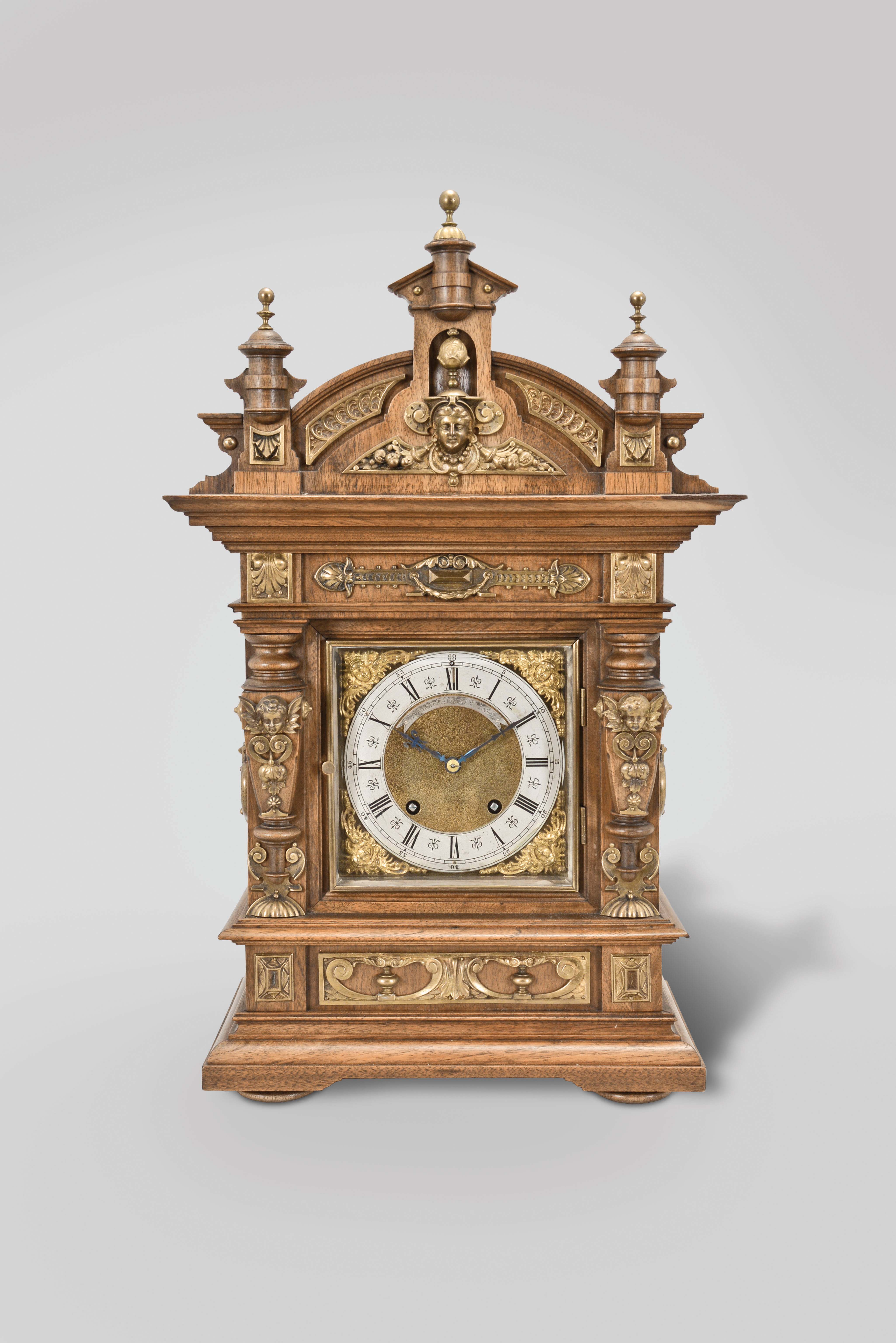 Germany, Lenzkirch for L. Charvel Aine & Cie, Lyon, "Model 131", 8 day, time and strike, spring brass movement bracket clock striking on two hammers. — Antique Clocks Price Guide