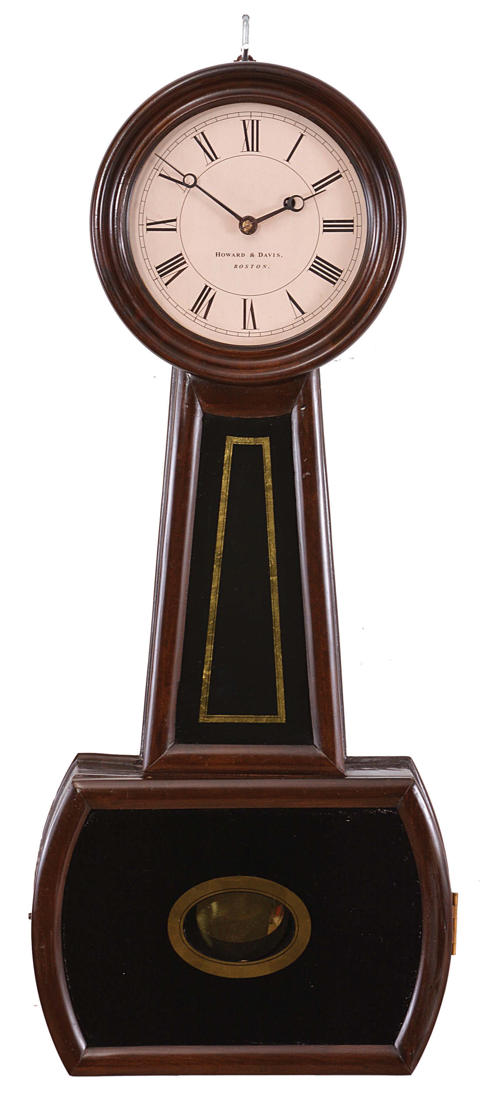 Howard & Davis, Boston, Mass., "Regulator No. 4", 8 day, weight driven brass movement wall timepiece. — Antique Clocks Price Guide