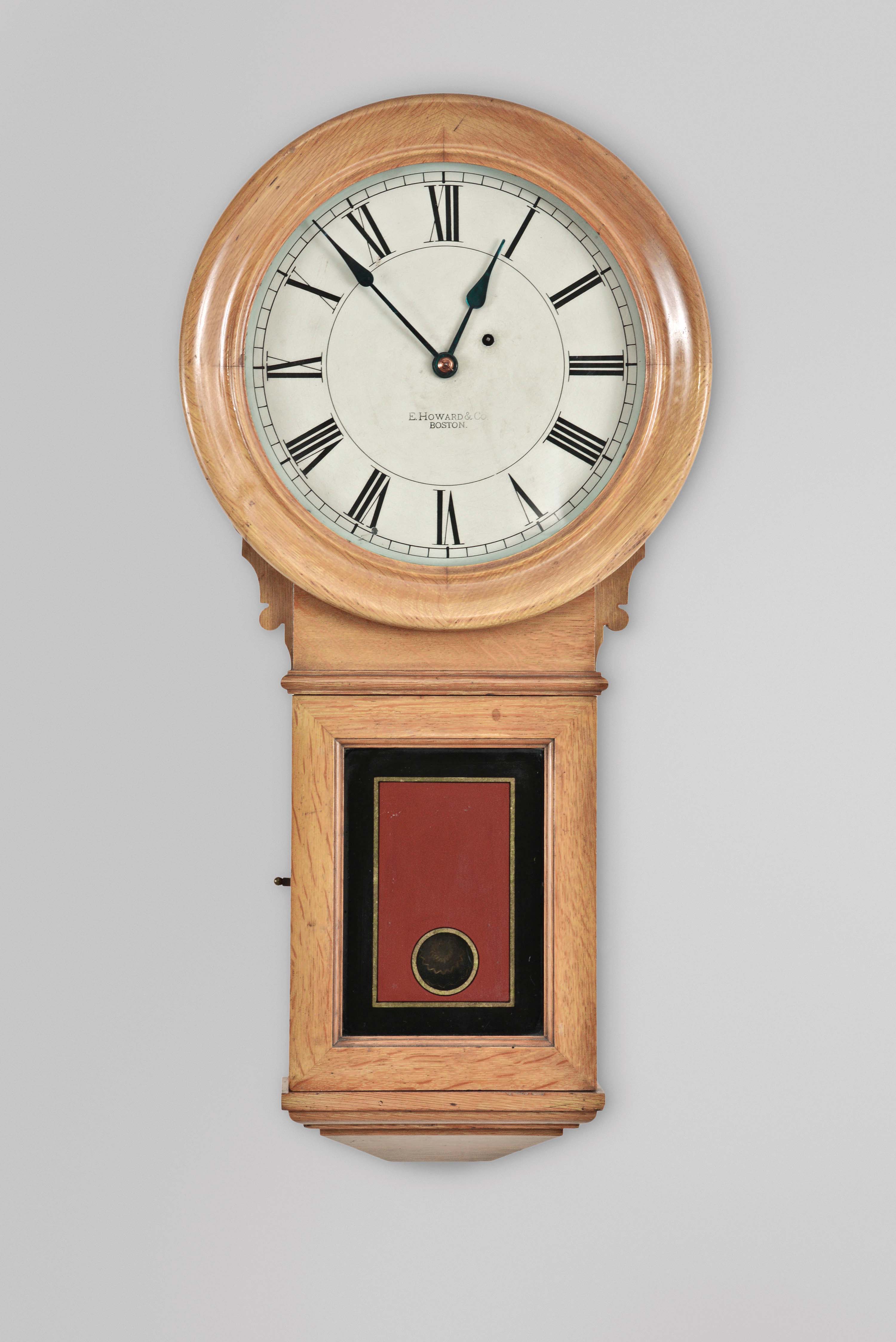 E. Howard & Co., Boston, Mass., "No. 70 Regulator", 8 day, weight driven brass movement wall timepiece. — Antique Clocks Price Guide