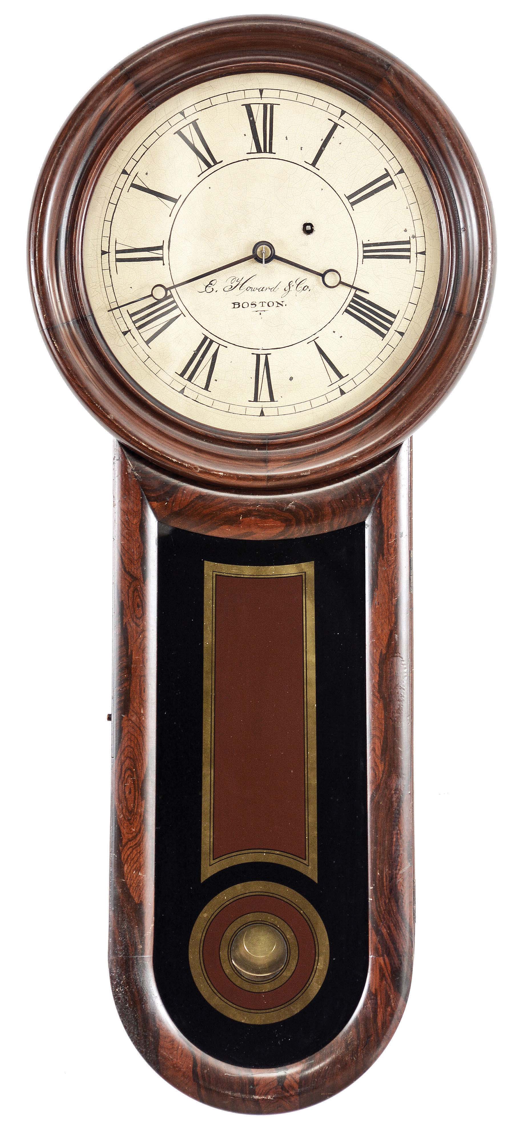 E. Howard & Co., Boston, Mass., "No. 11 Regulator" or "Keyhole", 8 day, weight driven brass movement wall timepiece. — Antique Clocks Price Guide