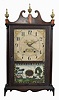 E. Terry & Sons, Plymouth, Conn., 30 hour, time and strike, weight wood movement pillar & scroll shelf clock.