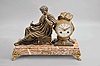 French, Marti & Cie, 8 day, time and strike, spring brass movement figural mantel clock.