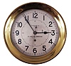 Chelsea Clock Co., Boston, for U.S. Maritime Commission, deck or engine room clock, 8 day, time only, spring-driven balance wheel movement in a brass case with screw-on bezel, 8.5 inch silvered dial and center seconds, movement serial number 339725.
