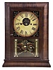 Silas B. Terry, Terryville, Conn., diminutive shelf clock, 30 hour, time and strike, spring driven movement in a reverse ogee mahogany veneer case with a painted wooden dial and reverse painted dial surround and stenciled William B. Fenn lower tablet