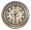 Chelsea Clock Co., Boston, Mass., for Ashcroft Mfg. Co., New York, engine or ward room clock, 8 day, time only, spring-driven jeweled balance wheel movement in a nickel-plated brass case with locking hinged bezel, 8 inch silvered dial with subsidiary seconds, the Ashcroft trademark, small lettering reading "The Charles Ward Engineering Works / Charleston, W. VA.", and bold lettering reading "U.S.L.H.S. / GREENBRIER".
