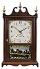 Seth Thomas Clock Co., Plymouth Hollow Hollow, Conn., 30 hour, time and strike, weight wood movement pillar & scroll shelf clock.