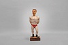 Whistler- Germany, carved wood whistler figure of a strong man or a trapeze artist powered by a spring driven movement. Though it is not signed except for "Germany" most of these were made by Karl Griesbaum.