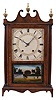 Charles Kirk for George Mitchell, Bristol, Conn., 30 hour, time and strike, weight wood movement pillar & scroll shelf clock.