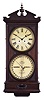 Ithaca Calendar Clock Co., Ithaca, New York, "No. 2 Regulator" or "Hanging Bank" wall clock with a double weight driven timepiece movement (Welch, Spring & Co.) and a H. B. Horton's patented perpetual calendar mechanism in a walnut case.