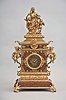 Germany, Lenzkirch, 8 day, time and strike, spring driven brass movement marble and brass figural mantel clock. Serial No. 547038.