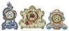 Clocks- 3 (Three): Porcelain case mantel clocks (1) French, 8 day, time and strike, spring brass movement, c1900 (2) French, Japy Freres, 8 day, time and strike, spring brass movement, c1900 (3) Ansonia Clock Co., New York, "Dresden Extra", 8 day, time and strike, spring brass movement, c1905.
