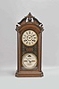 Ithaca Calendar Clock Co., Ithaca, New York, "Favorite No. 4 1/2" shelf clock with 8 day, spring driven E. N. Welch time and strike movement and a H. B. Horton patented perpetual calendar clock mechanism in a walnut case.