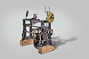 J. Iml. Perrot, Calw, Germany, tower or street clock, time only movement with anchor escapement in a cast iron frame