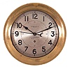Chelsea Clock Co., Boston, Mass., "12E Deck & Engine Room Clock", 8 day, time only, spring driven movement with jeweled lever escapement and center seconds in a brass case with hinged bezel, 8.5 inch silvered dial signed by the maker and "U.S. Government" with black Arabic numerals, movement serial number 599362, c1954.