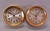 Clocks- 2 (Two) Boston and Chelsea: (1) Boston Clock Co., Boston, Mass., 8 day, time only, spring driven movement with a jeweled lever escapement in a brass case with screw-on bezel, 6 inch silvered dial signed "Boston / 8 Day" within the subsidiary dial and Wilfred O. White / Boston" below the center arbor, blued steel spade hands, movement serial number 22497B, c1919. (2) Chelsea Clock Co., Boston, Mass., 8 day, time only, spring driven movement with a jeweled lever escapement in a brass case with screw-on bezel, signed 6 inch silvered dial with subsidiary seconds, blued steel Breguet style hands, movement serial number 111751, c1917.