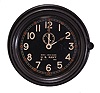 Chelsea Clock Co., Boston, Mass., "Mark I Deck Clock", 8 day, time only, spring-driven balance wheel movement with subsidiary seconds and rear wind in a black phenolic case with a 5.5 inch black dial reading in part "U.S. Navy / 1942", original wall mounting plate, serial number 392149, dated 1942.
