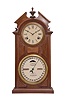 Ithaca Calendar Clock Co., Ithaca, New York, "No. 8, Shelf Library", 8 day, time and strike, spring brass movement double dial calendar shelf clock.