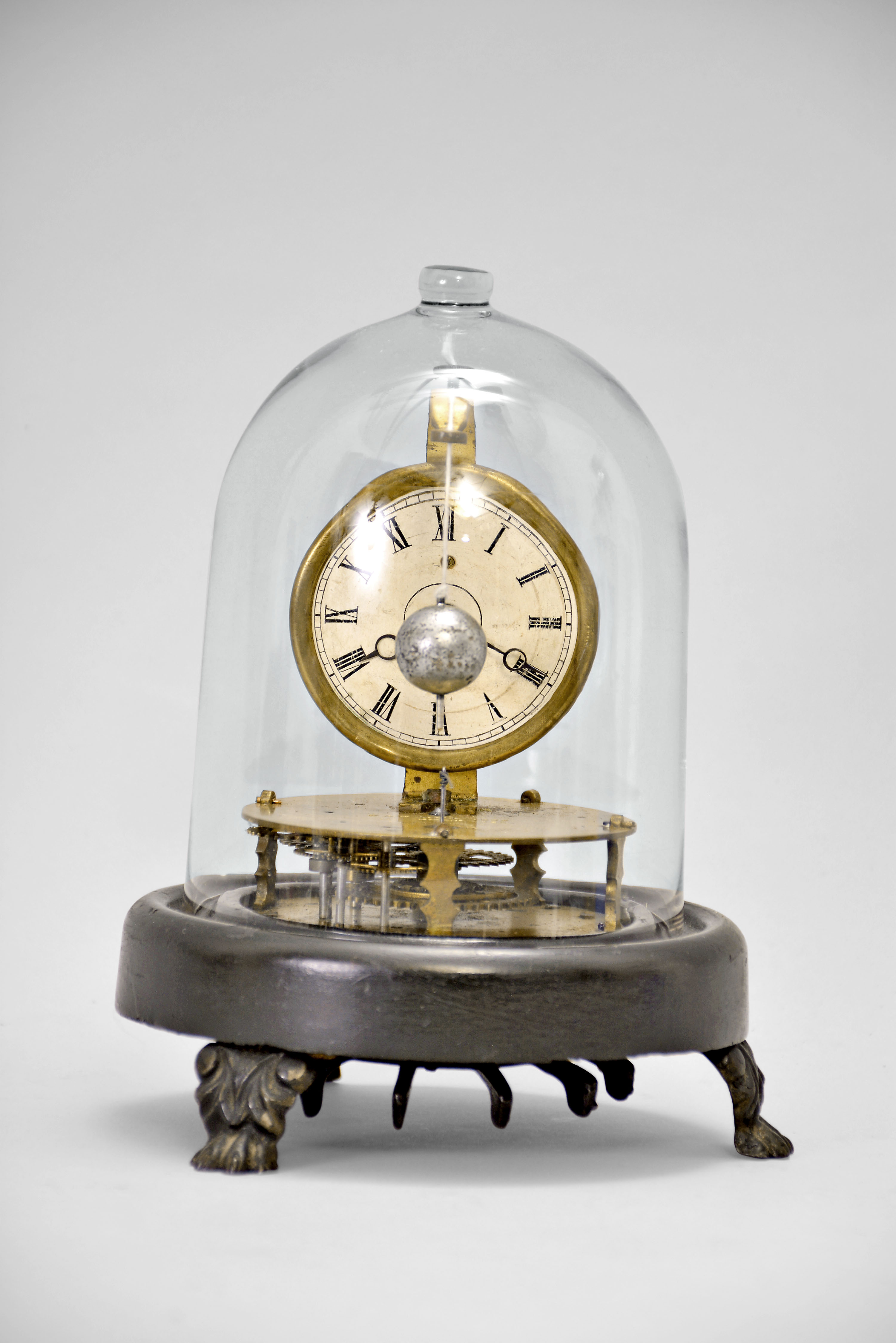 George W. Brown & Co., Forestville, Conn., "Briggs Rotary", 30 hour, spring brass movement rotary pendulum novelty timepiece. — Antique Clocks Price Guide