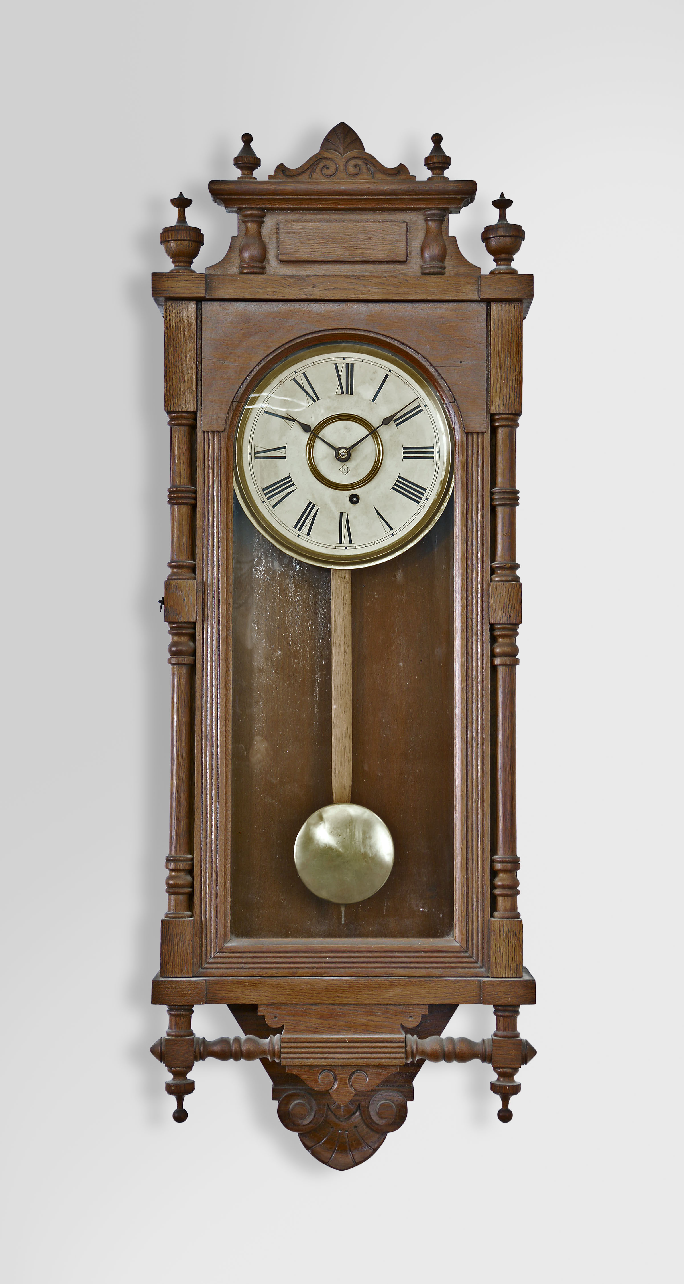 Ansonia Clock Co., New York, "Queen Elizabeth", 8 day, time only, spring driven movement in an oak case. — Antique Clocks Price Guide