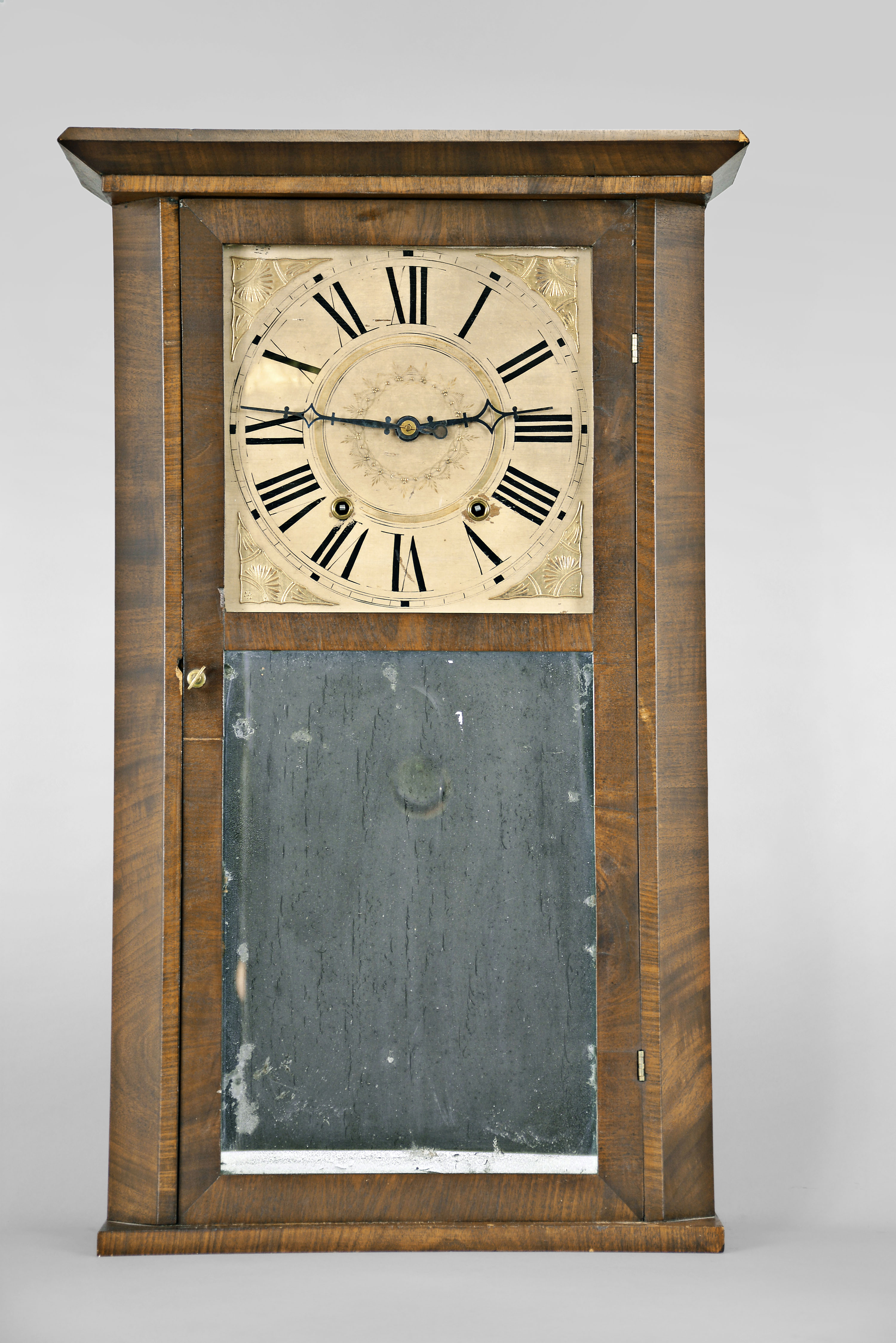 Forbes and Tucker, Concord, New Hampshire, 30 hour, time and strike weight wood movement beveled sides shelf clock. — Antique Clocks Price Guide