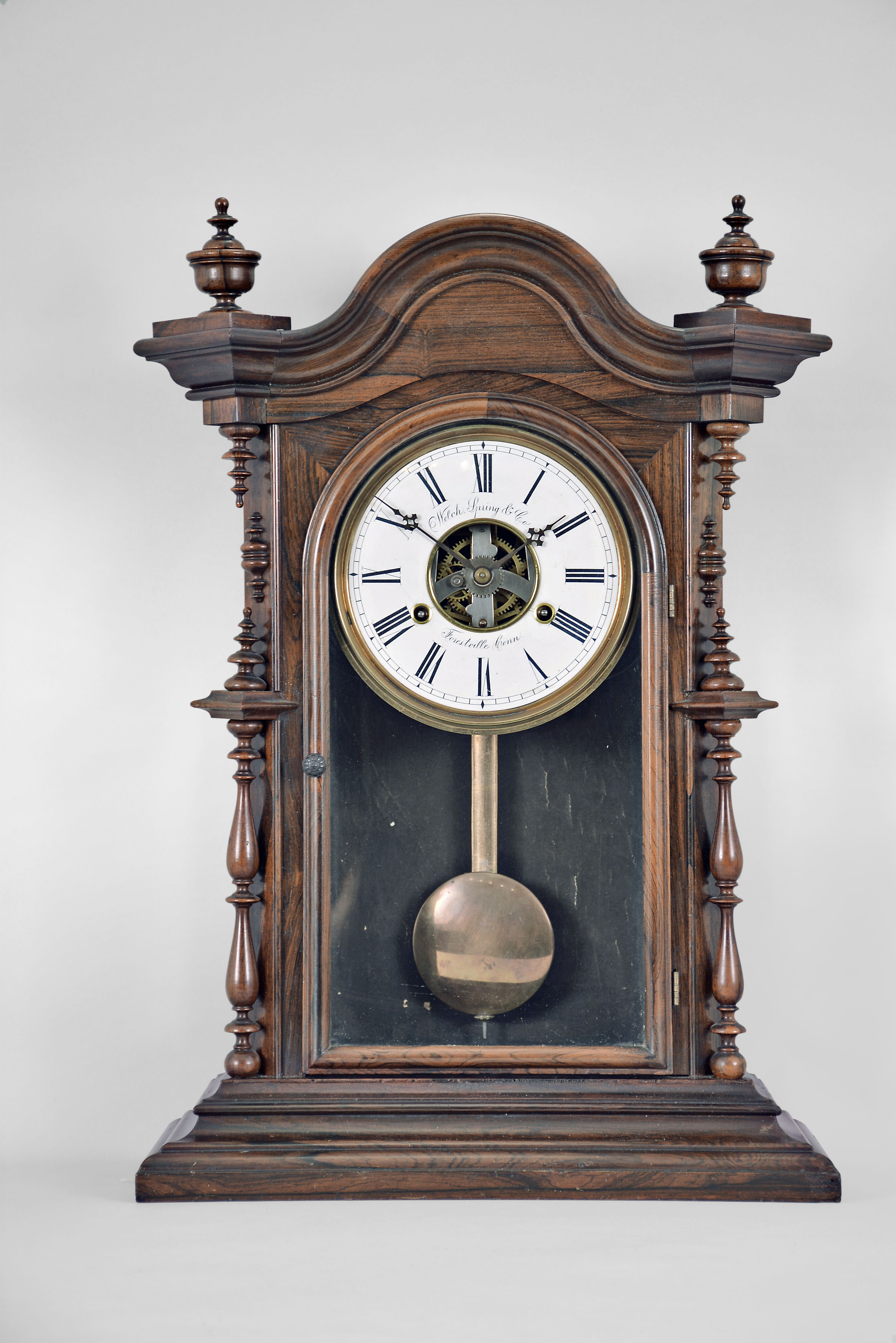 Welch, Spring & Co., Forestville, Conn., "Titiens V.P." shelf clock with a spring driven 30 day timepiece movement in a rosewood case. — Antique Clocks Price Guide