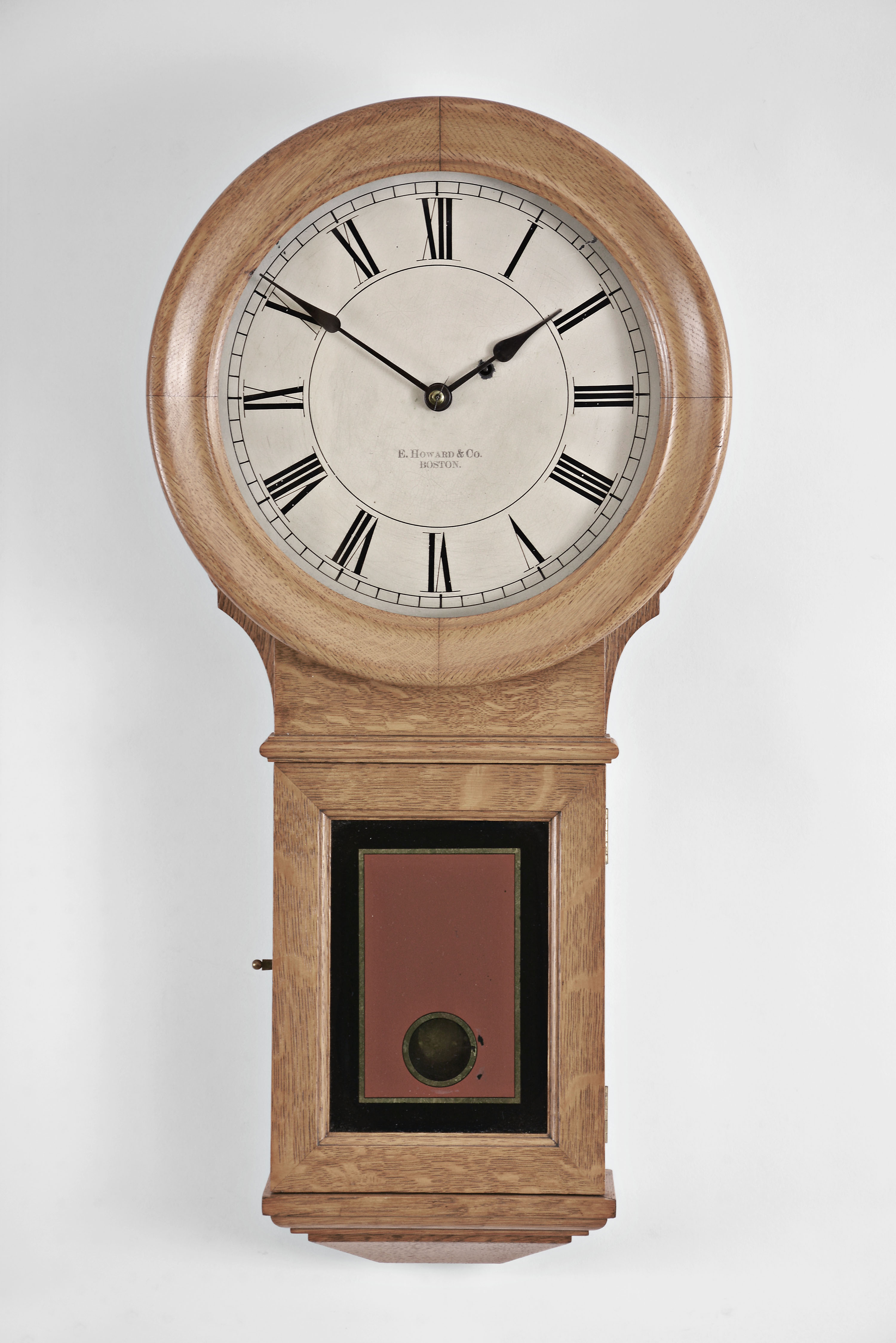 E. Howard & Co., Boston, Mass., "No. 70 Regulator", 8 day, weight brass movement wall timepiece. — Antique Clocks Price Guide