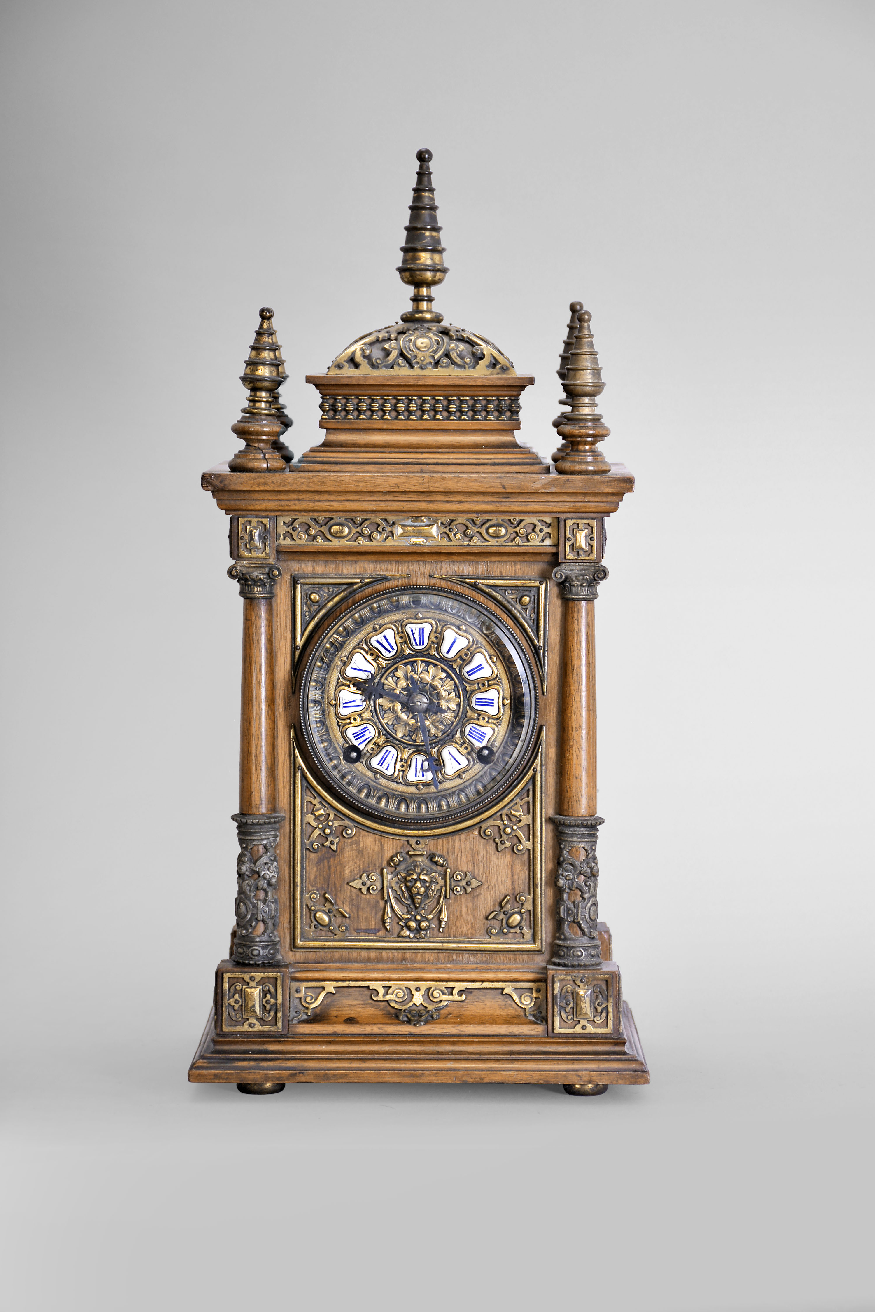 Ansonia Clock Co., New York, "Cabinet Antique", 8 day, time and strike spring brass movement mantel clock — Antique Clocks Price Guide