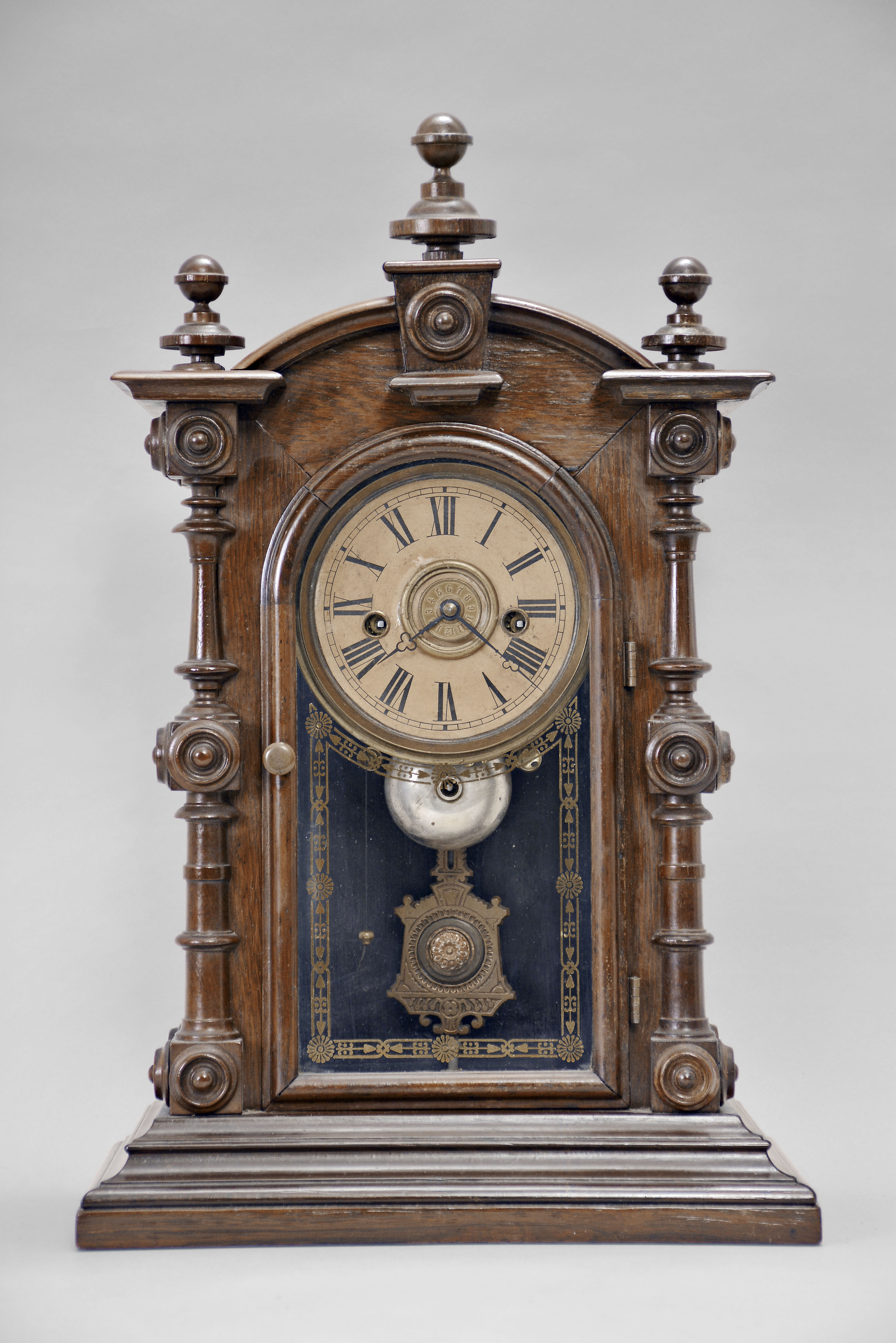 Welch, Spring & Co., Forestville, Conn., "Patti VP", 8 day, time, strike and alarm spring brass movement shelf clock. — Antique Clocks Price Guide