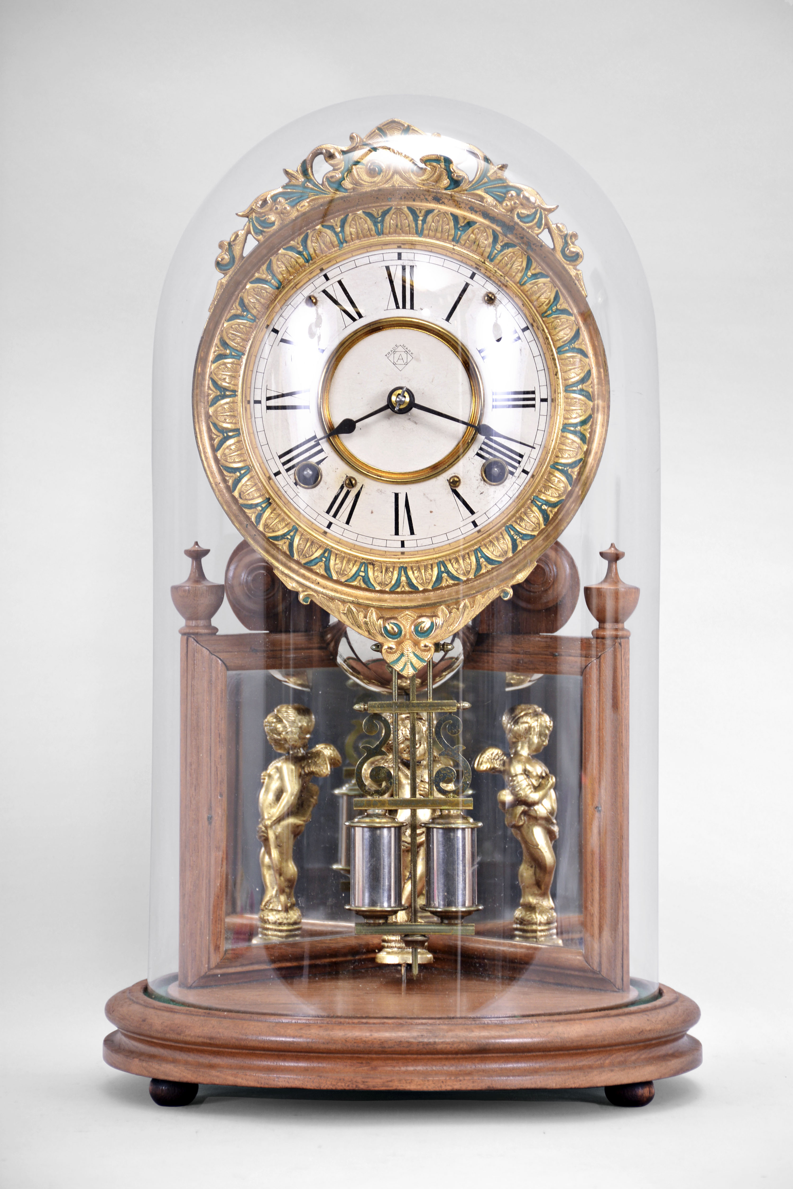 Ansonia Clock Co., New York, "Crystal Palace No. 2 Extra", 8 day, time and strike spring brass movement shelf clock. — Antique Clocks Price Guide