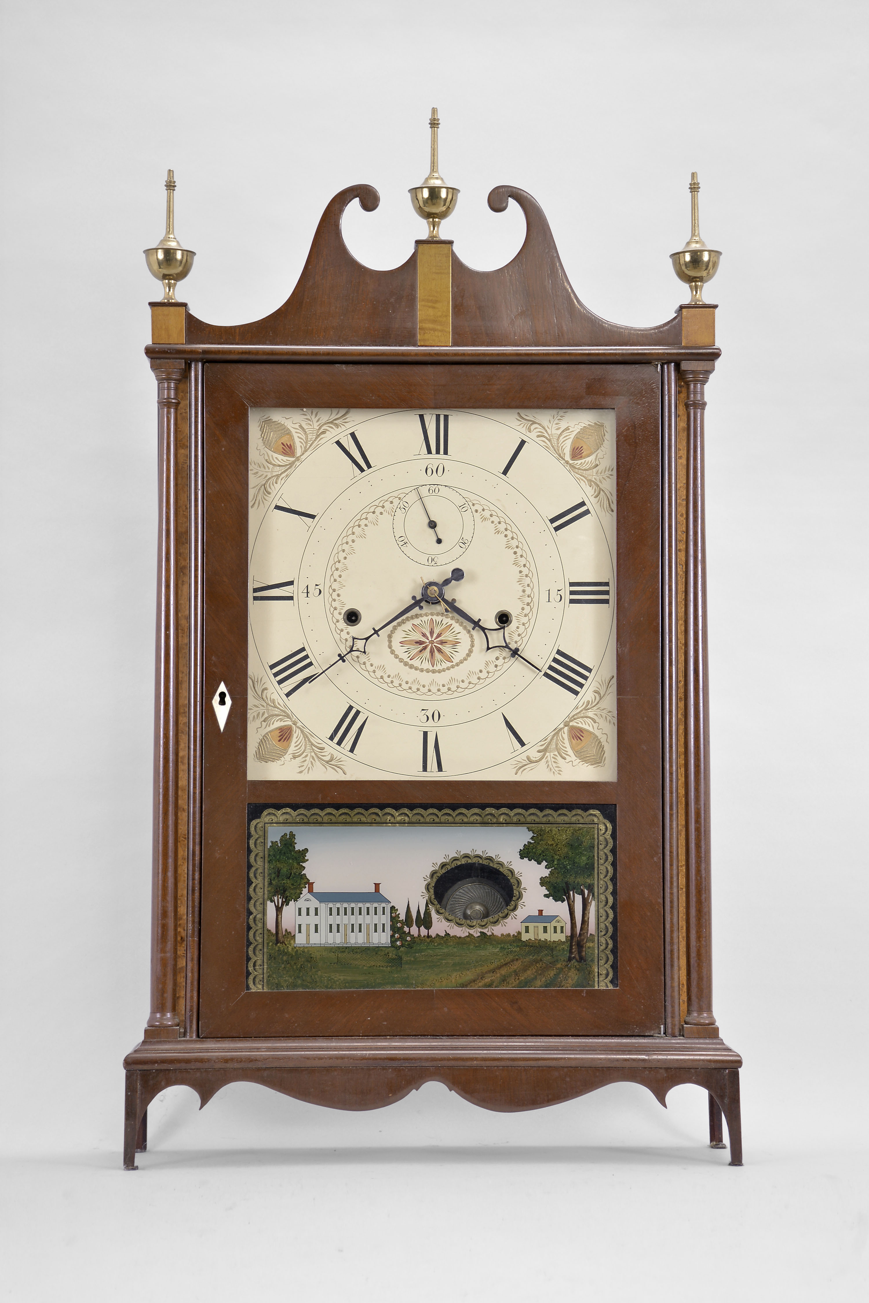 Seth Thomas, Plymouth, Conn., 30 hour, time and strike weight wood movement off center pillar & scroll shelf clock. — Antique Clocks Price Guide