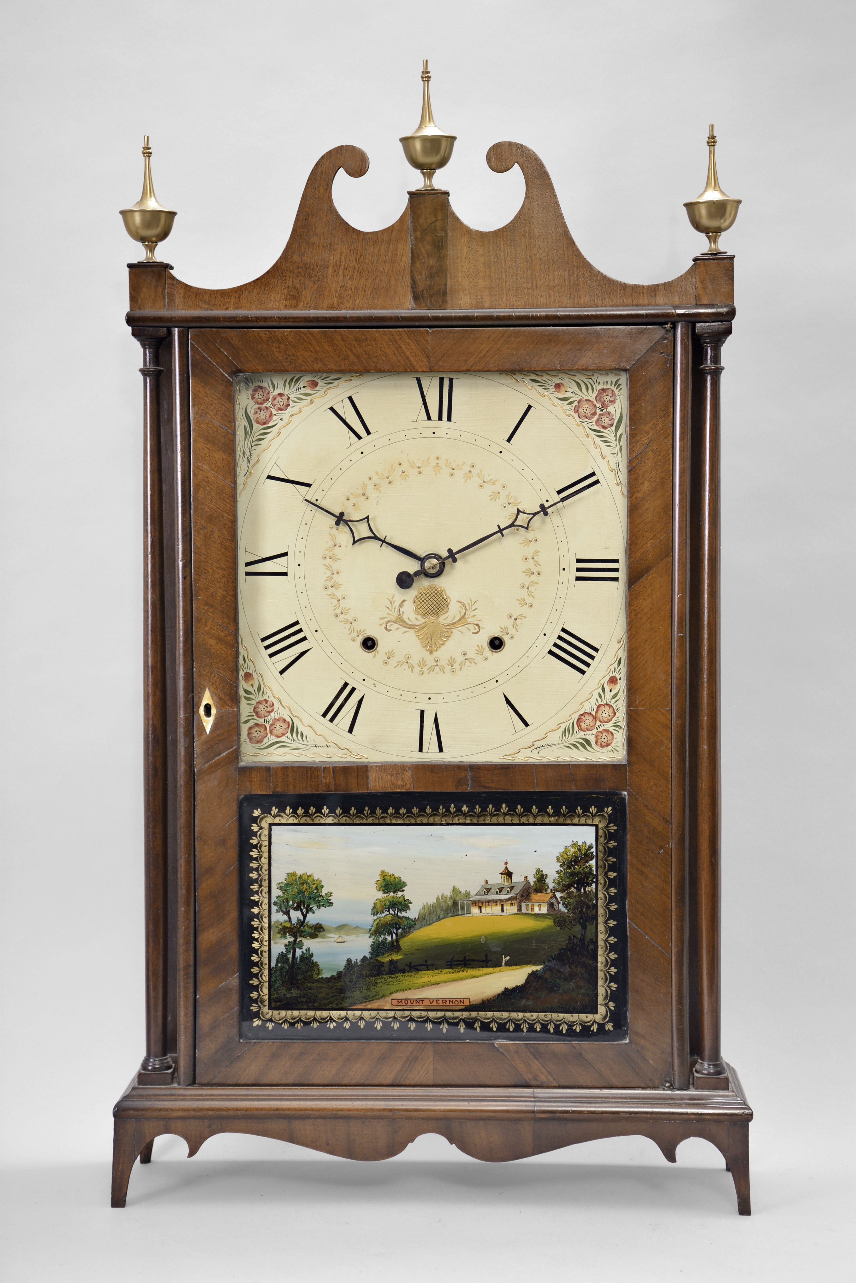 Seth Thomas Clock Co., Plymouth, Conn., 30 hour, time and strike weight wood movement pillar & scroll shelf clock. — Antique Clocks Price Guide