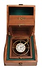 American Waltham Watch Co., a gimbal mounted deck watch with boxes, 17 jewel, model 1883 movement, serial #4771411, with arabic numeral metal dial and blued steel hands, in a brass bowl with gimbals, and mahogany 3 tier box, all contained in a padded, mahogany outer box