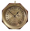 Chelsea Clock Co., Boston, Mass., "11E Deck and Engine Room" clock, 8 day, time only, spring-driven with jeweled movement, center seconds in a brass case with 8.5 inch dial showing 12/24 numerals, signed by Chelsea and "U.S. GOVERNMENT", all mounted to a mahogany backing board.