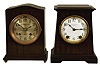 Clocks- 2 (Two) Mahogany Mantel: (1) Chelsea Clock Co., Boston for Smith, Patterson Co., Boston, "Babro No. 105" mantel clock, 8 day, time and house strike, spring-driven movement in a mahogany case with 4 inch silvered dial, serial number 109644, c1917: (2) Seth Thomas Clock Co., Thomaston, CT for T. & E. Dickinson & Co., Buffalo, "Derby" cabinet clock, 8 day, time and strike, spring-driven round movement in a mahogany case with white enamel dial, c1915.