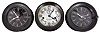 Clocks- 3 (Three) Seth Thomas Marine: (1) Seth Thomas, Thomaston, Conn., for U.S. Navy, "Ship's Lever" wardroom timepiece, 8 day, time only, spring-driven balance wheel movement with center seconds in a black phenolic case with hinged bezel, serial number 57225-E; (2) Seth Thomas, Thomaston, Conn., for U.S. Navy, "Ship's Lever" wardroom timepiece, 8 day, time only, spring-driven balance wheel movement with center seconds in a black phenolic case with hinged bezel, serial number 109411; (3) Seth Thomas, Thomaston, Conn., for U.S. Navy, "Engine Lever" wardroom timepiece, 8 day, time only, twin spring-driven balance wheel movement brass case painted black with hinged bezel.