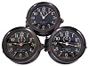 Clocks- 3 (Three) Seth Thomas Deck Clocks: Seth Thomas Clock Co., Thomaston, Conn., for U.S. Navy, "Mark I-Deck Clock", 8 day, time only, spring-driven balance wheel movements in black phenolic cases with rear wind, black dial with subsidiary seconds, all dated 1942.