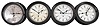 Clocks- 7 (Seven) Deck or Engine: M. Low, New York, for U.S. Government, deck or engine room timepieces, 8 day, time only, spring-driven balance wheel movements in black phenolic cases with hinged bezels, 8.5 inch white dials showing 12 and 24 hours with center seconds. Two extra dials are included.