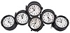 Clocks- 11 (Eleven) Deck Clocks: M. Low, New York, "Mark I- Deck Clock", 8 day, time only, spring-driven jeweled movements in black phenolic cases with hinged bezels, white and black dials with subsidiary seconds, most with rear mounting plates.