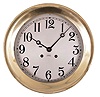 Chelsea Clock Co., Boston, Mass., marine clock, 8 day, time and ship's strike, spring-driven balance wheel movement in a heavy brass case with 8.5 inch silvered dial with Arabic numerals, movement serial number 581912.